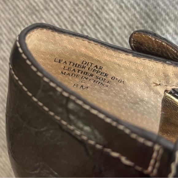 Nine West Studio Black Leather Peep Toe Heels Size 8 Mary Jane Pumps - Picture 12 of 14